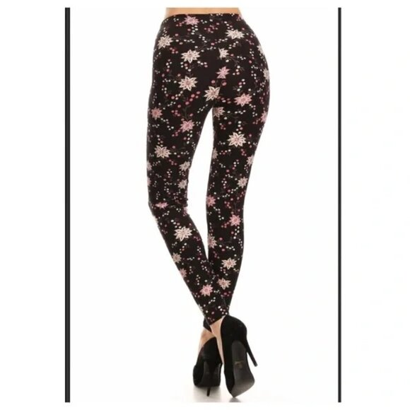 LEGGINGS DEPOT Black Starburst Printed Super Soft Leggings - Picture 2 of 2